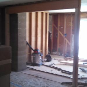 Dry walling kitchen